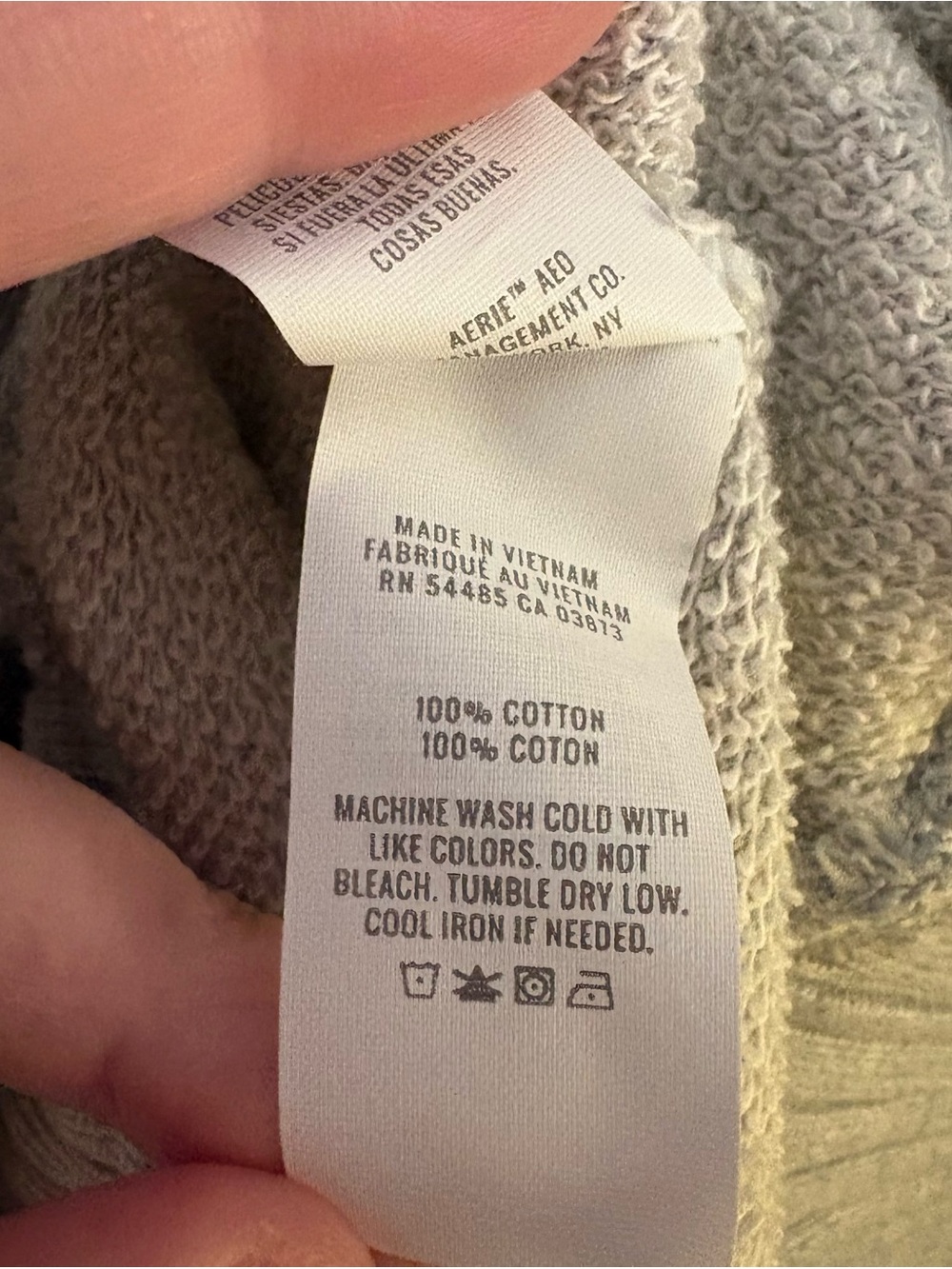 Aerie Light Gray V-Neck Hooded Sweater NWT Size XXL - Picture 6 of 6